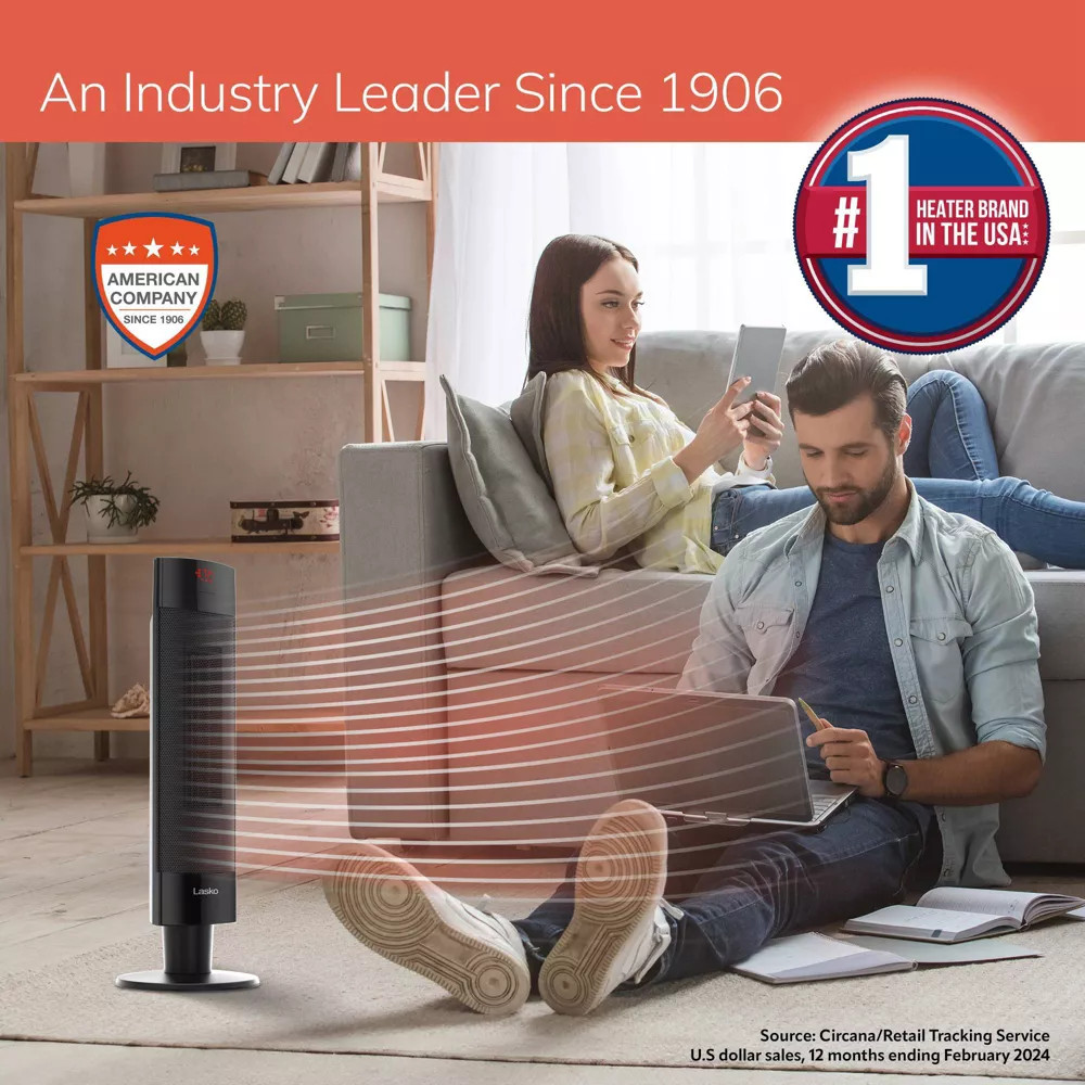 Lasko Ceramic Pedestal Heater with Remote Control