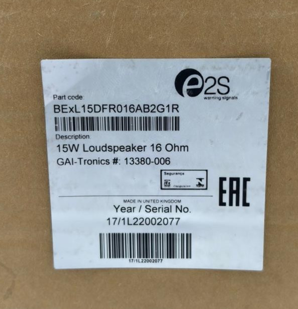 E2S BExL15D 15W LOUD SPEAKER EXPLOSION PROOF