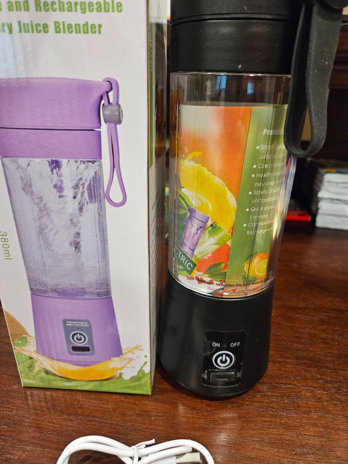 Portable Blender Juicer Cup USB Rechargeable Smoothies Mixer Fruit Machine