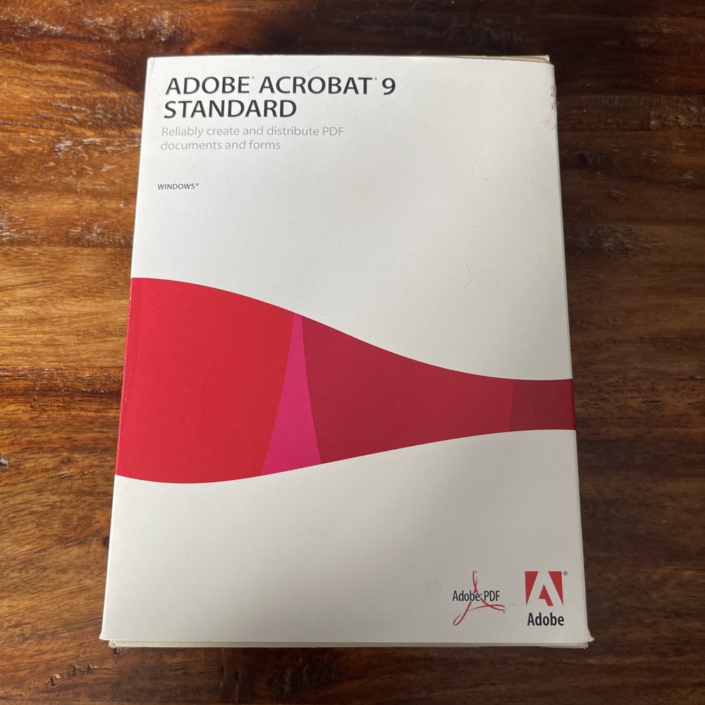 Adobe Acrobat  9 Standard for Windows PC In Original Box W/ Inserts