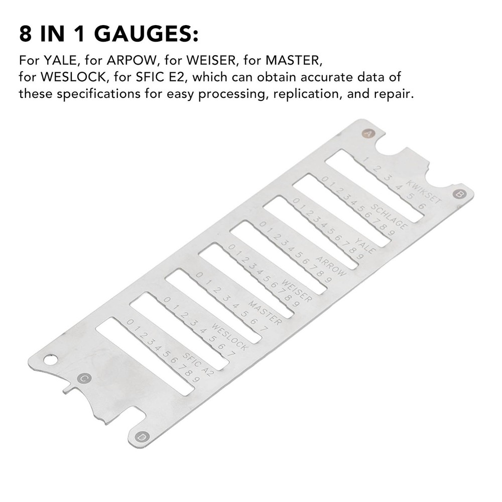 Portable Key Gauge Spring Steel Key Decoder Accuracy Key Gauge Tool Accessory
