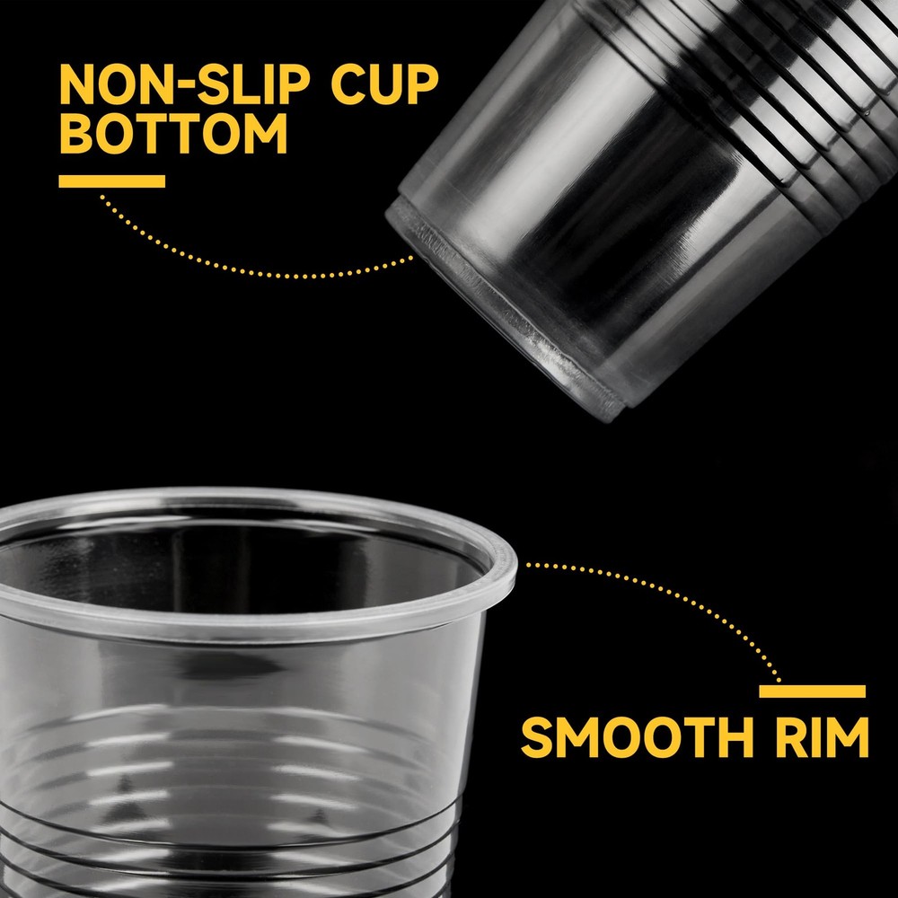 500 Pack 9 oz Plastic Cups, Clear Disposable Plastic Cups Bulk, Cold Drinking...