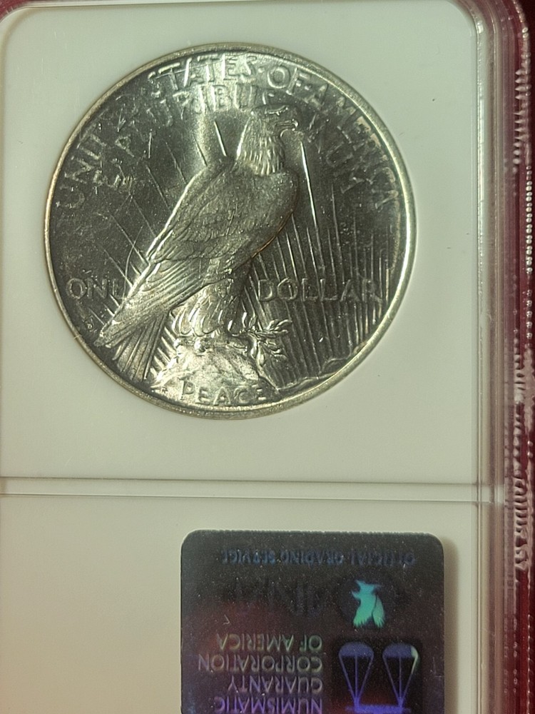1926 d peace silver dollar Ngc Ms62