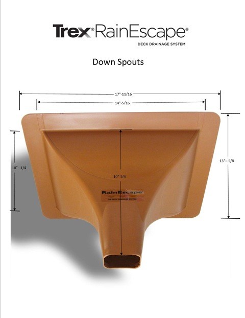 Trex RainEscape Down Spout for Deck Drainage System