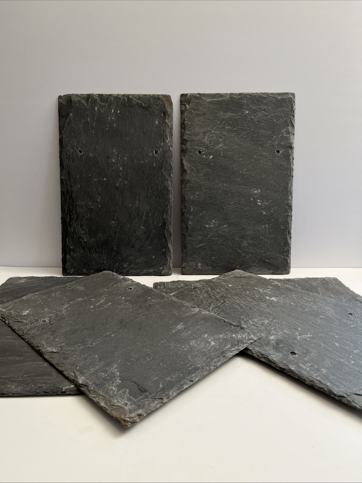 New 6 pieces Natural Slate Tile Roofing Dark Gray Pre Drilled Size 10" x 16"