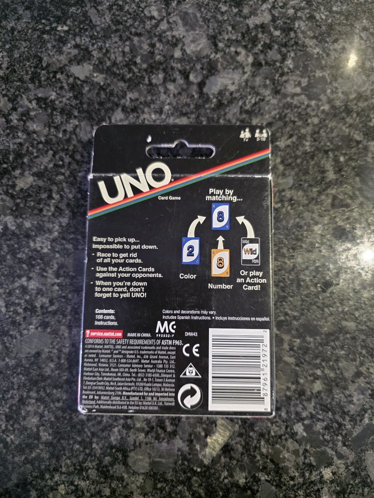 UNO Card Game (Mattel Games EUC, 2014)
