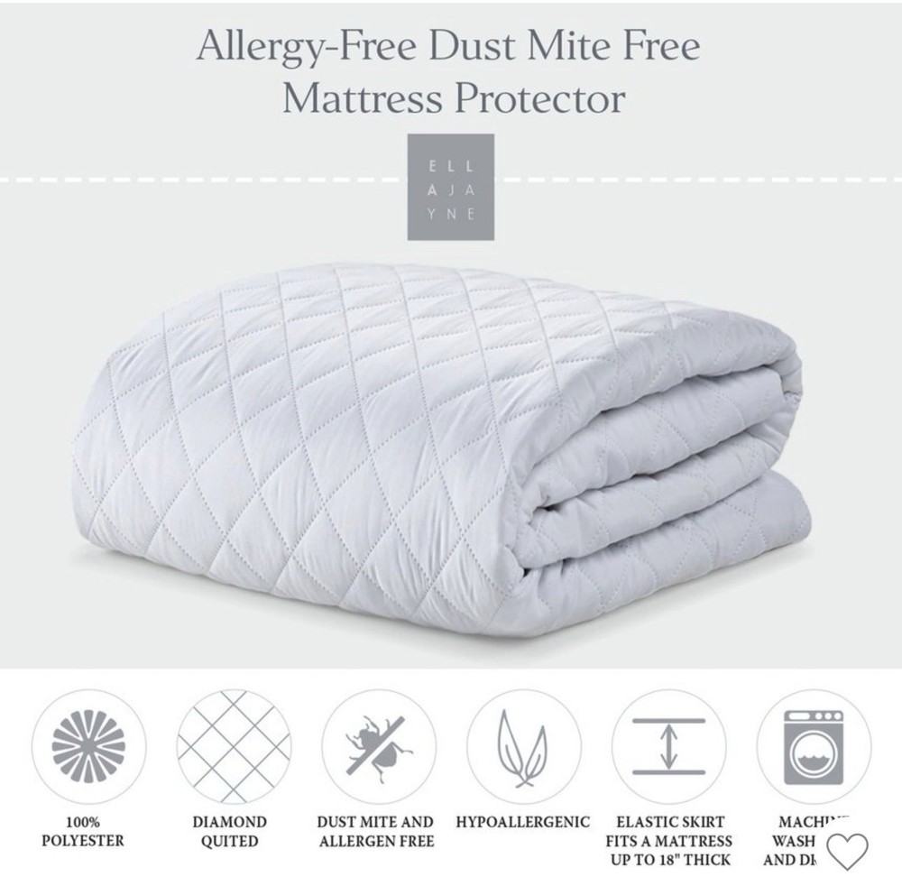 Ella Jayne Basic Collection Allergen-Free King Mattress Protector White
