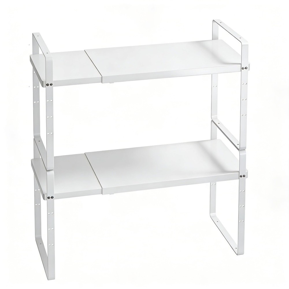 KIKIBRO Expandable Cabinet Shelf Organizer, Stackable Kitchen Pantry Counter Sto
