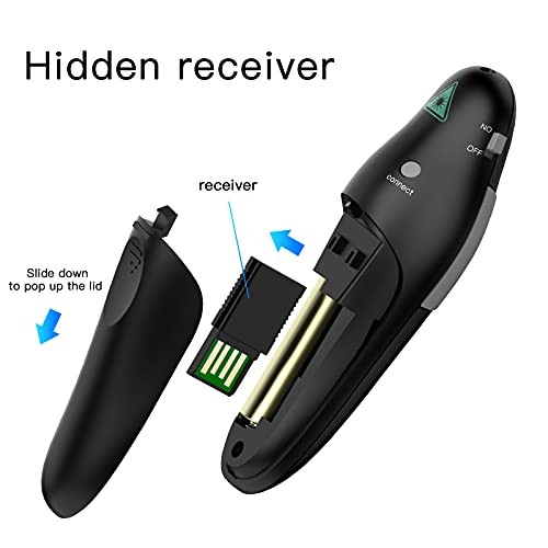 Presentation Clicker Wireless Presenter Remote Clicker for Black USB A