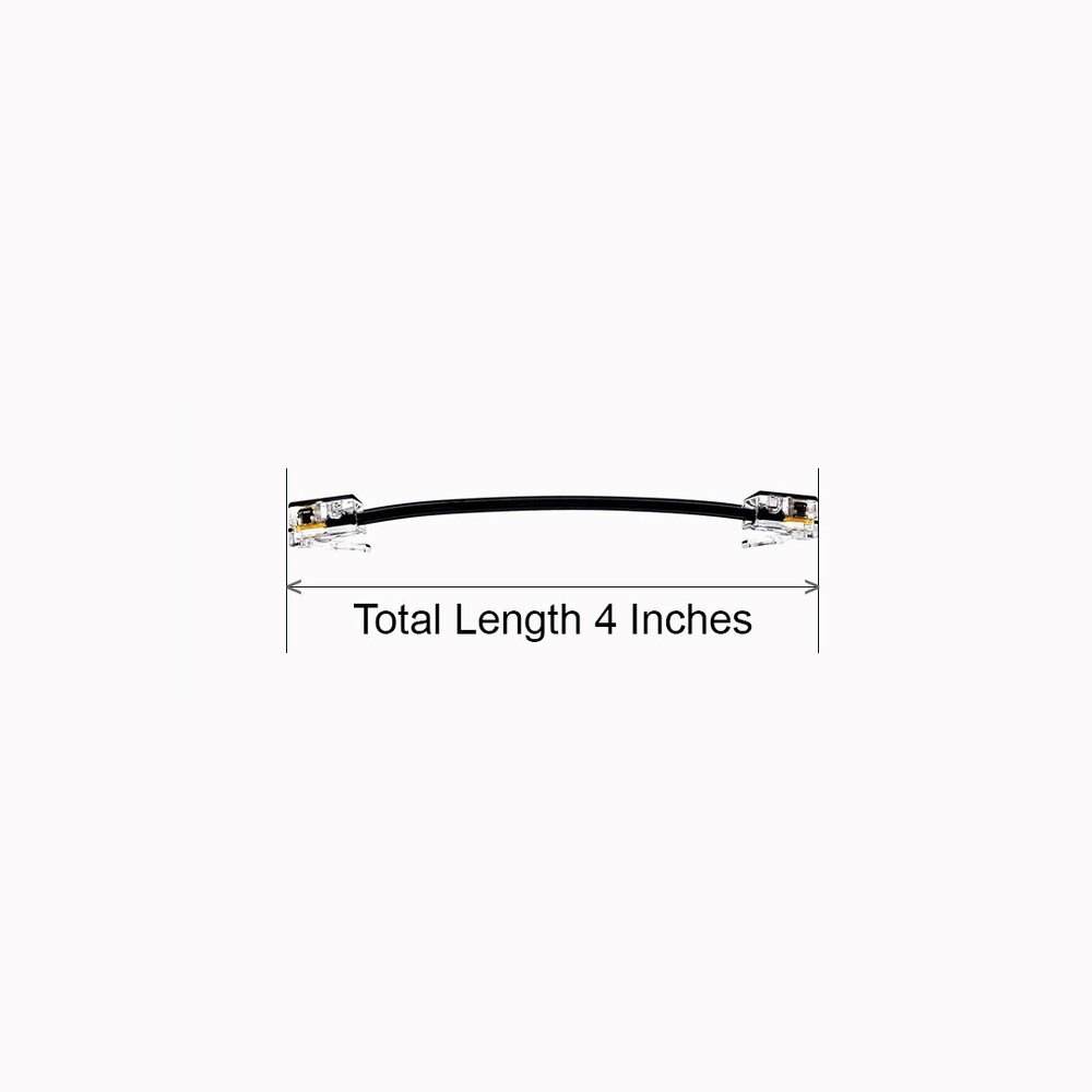 (2 Pack) Black RJ9 4P4C Straight or Reverse Cable. Custom Size From 2" - 10ft