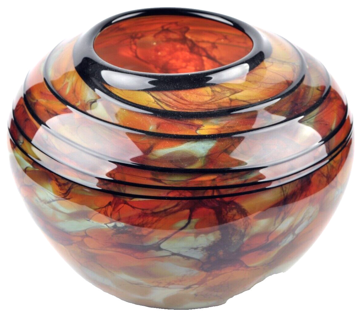 MERIDIAN STREET Art Glass Irish Gold Free Form Basket Hand Blown J. McDonald New