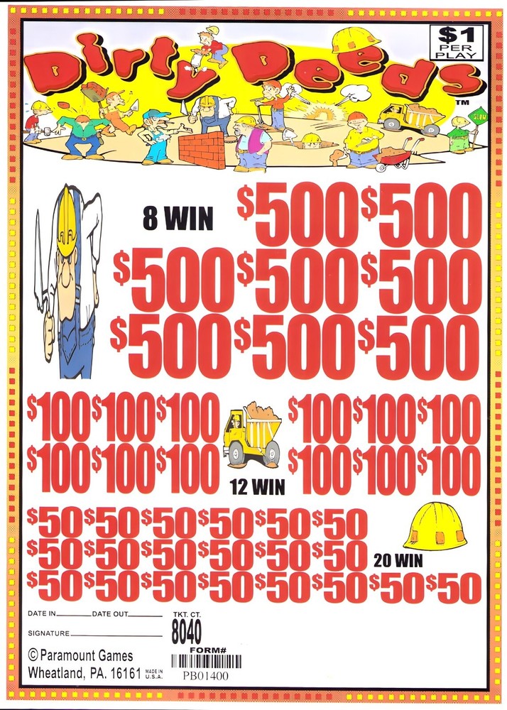 Pull Tab Tickets - Jar Tickets - Game - Dirty Deeds