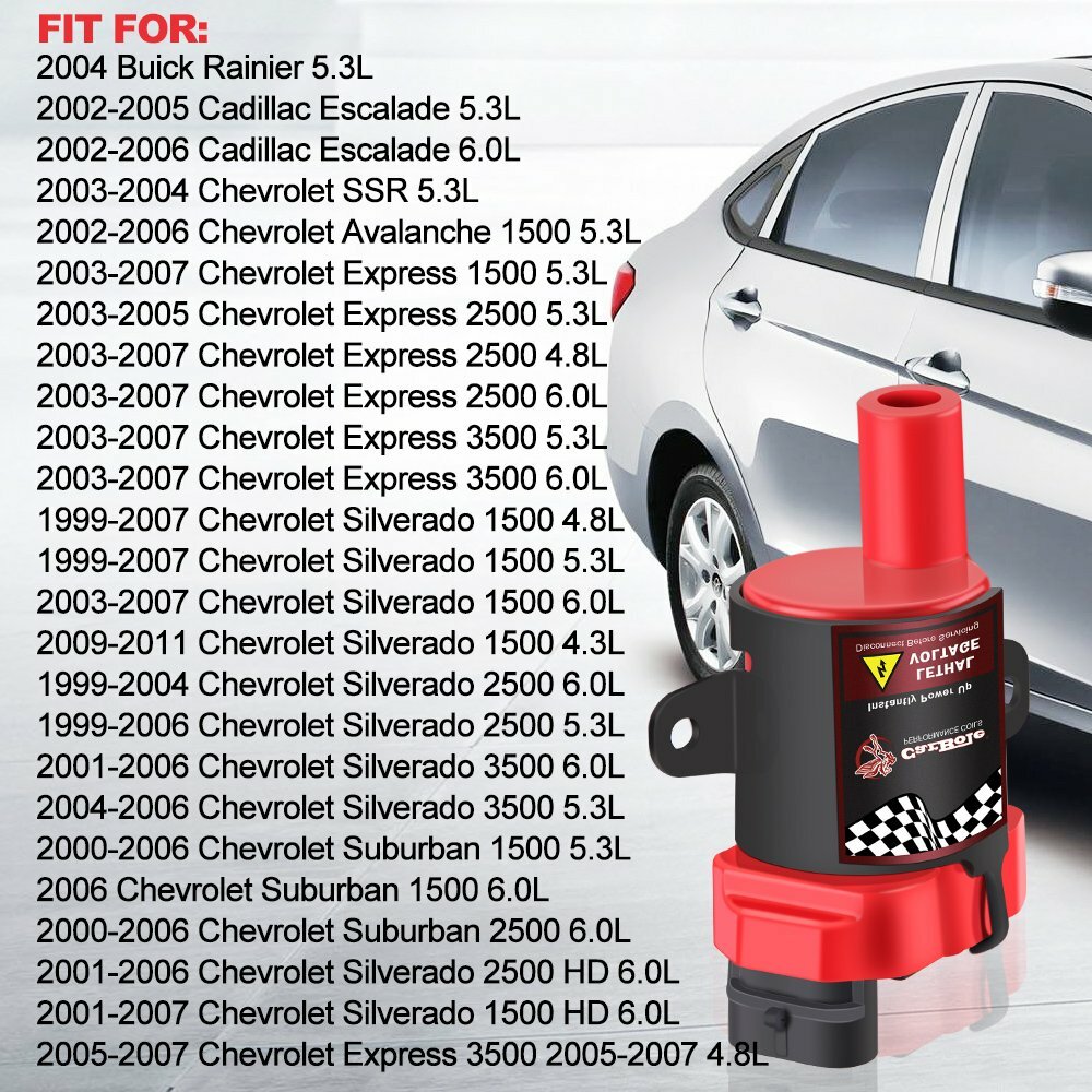 8 Red High Performance Ignition Coils Pack For GMC Chevy C1251 D585 4.8/5.3/6.0L