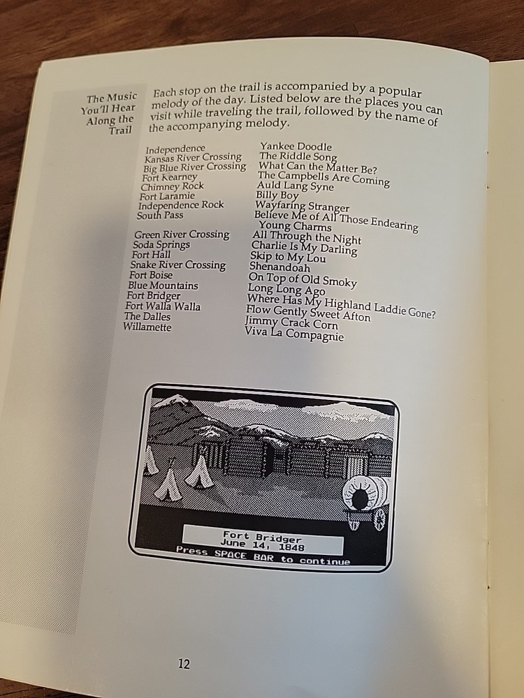 The Oregon Trail 1990 Users Guide Paperback IBM/Tandy Compatible