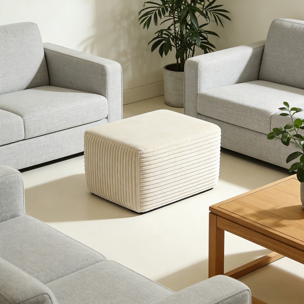 Plush Ottoman Upholstered Ottoman Comfortable Supportive Modular Sectional