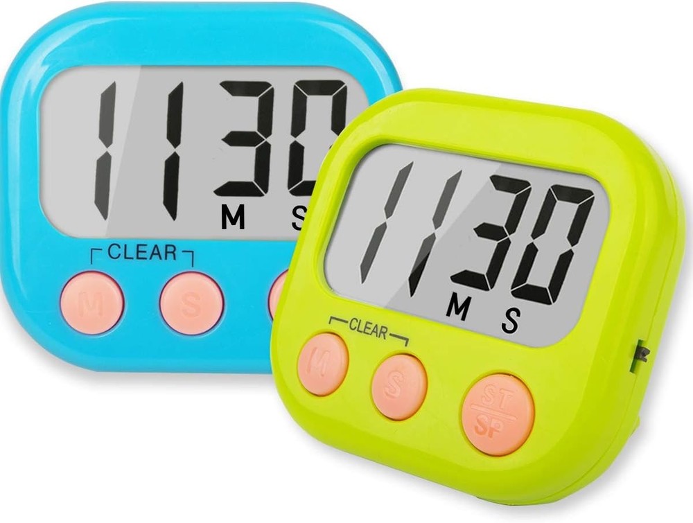 2PCS MAGNETIC DIGITAL KITCHEN TIMER Portable Classroom Kitchen LED Display Alarm
