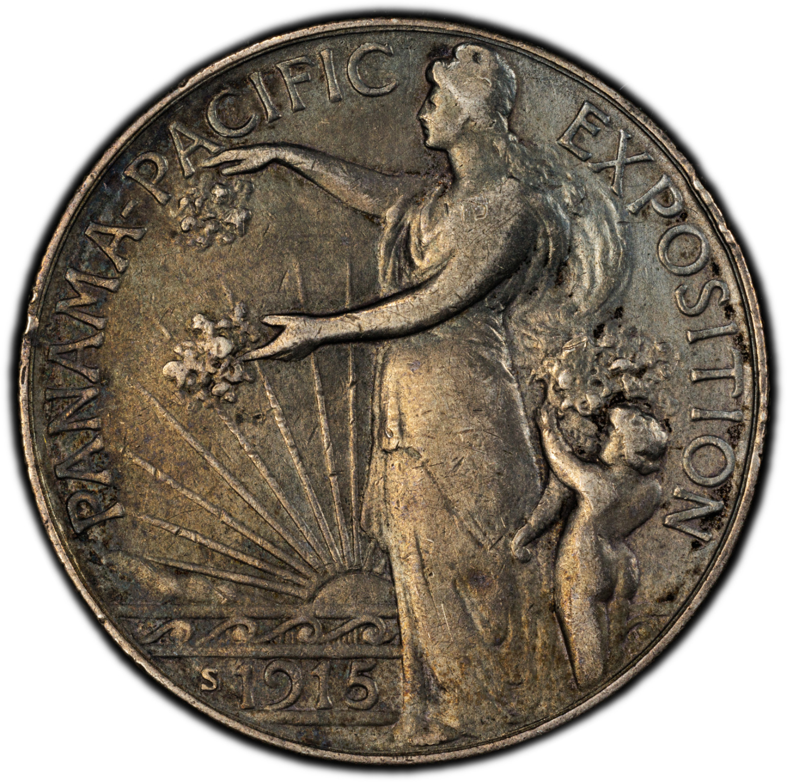 1915-S Panama Pacific Commemorative Half Dollar PCGS XF Details Cleaned