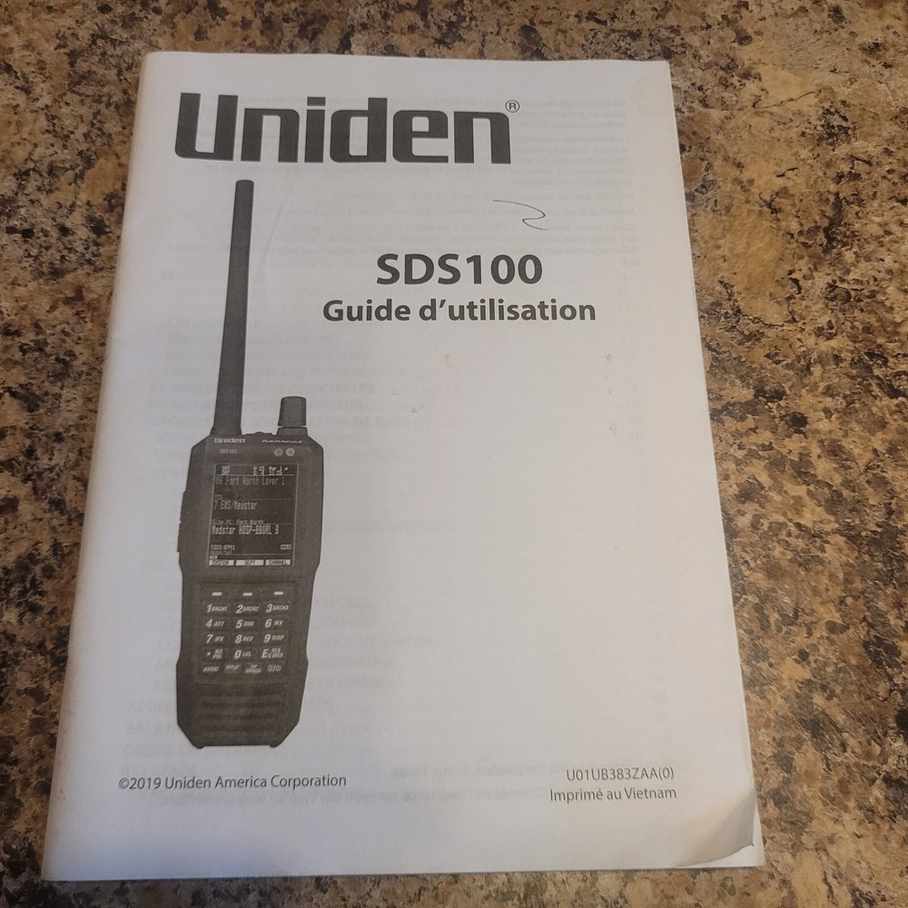Uniden SDS100 Owners Manual - French Language Version