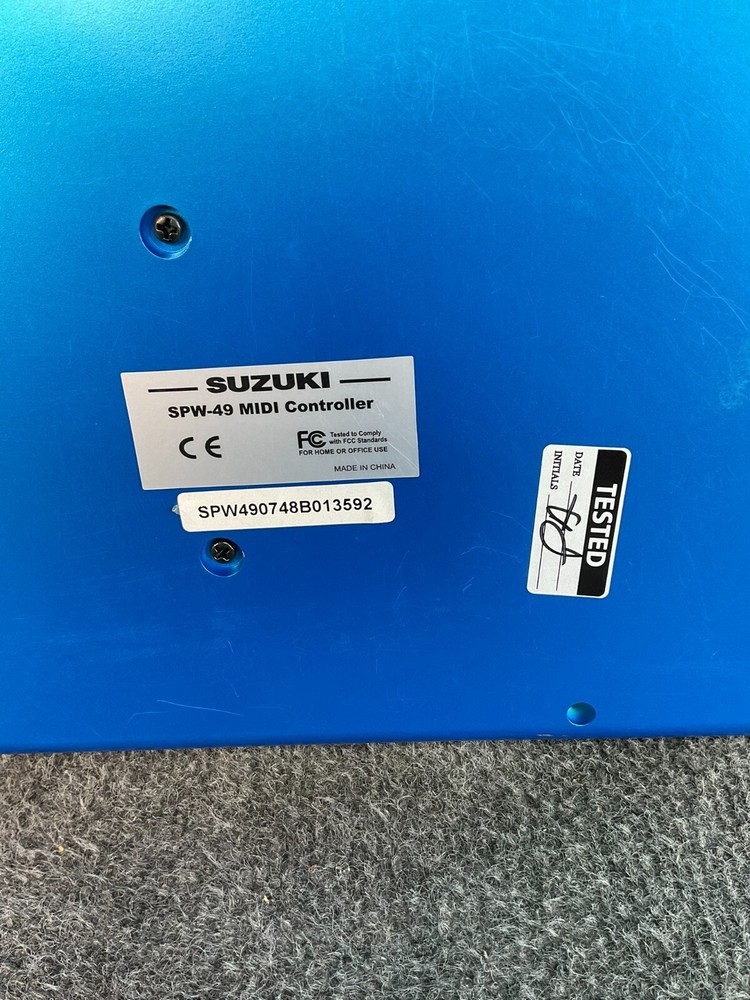 Suzuki SPW-49 USB MIDI Keyboard Controller 49 Key Blue Tested