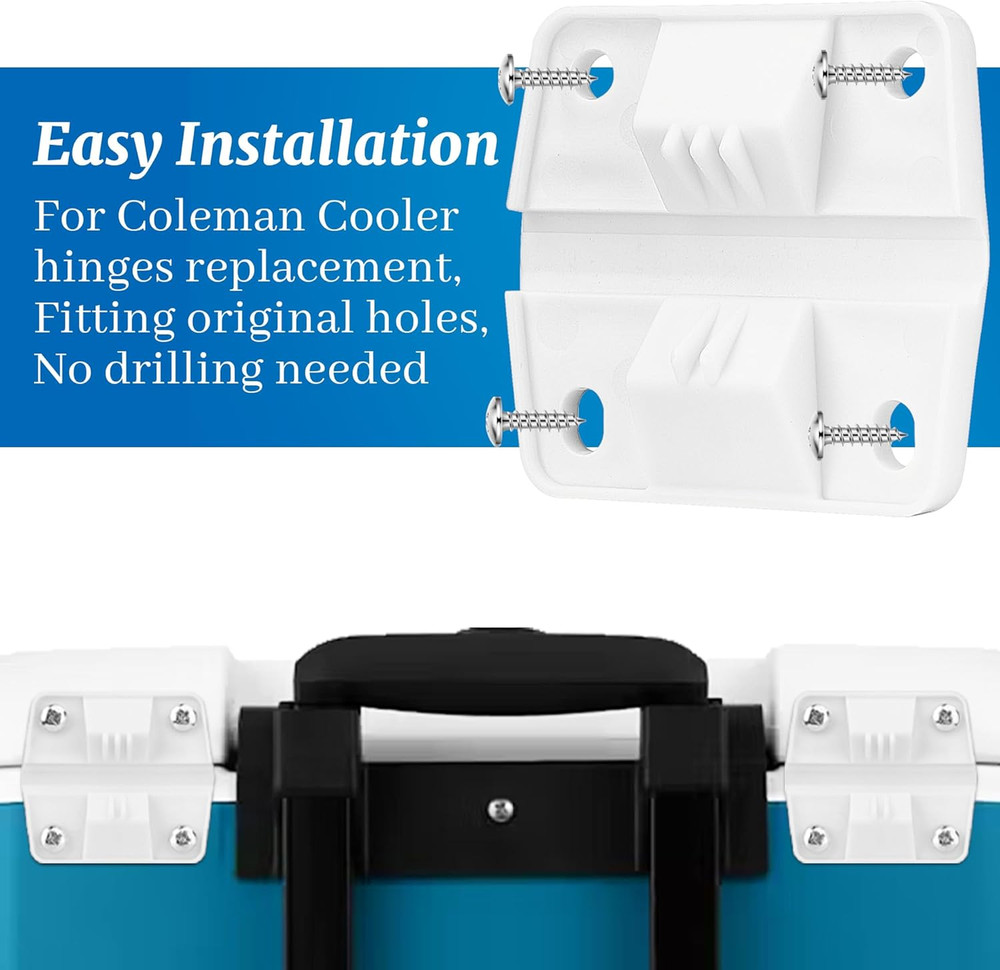 Cooler Hinges Replacement Kit Compatible with Coleman, 4 Pack Plastic Cooler ...