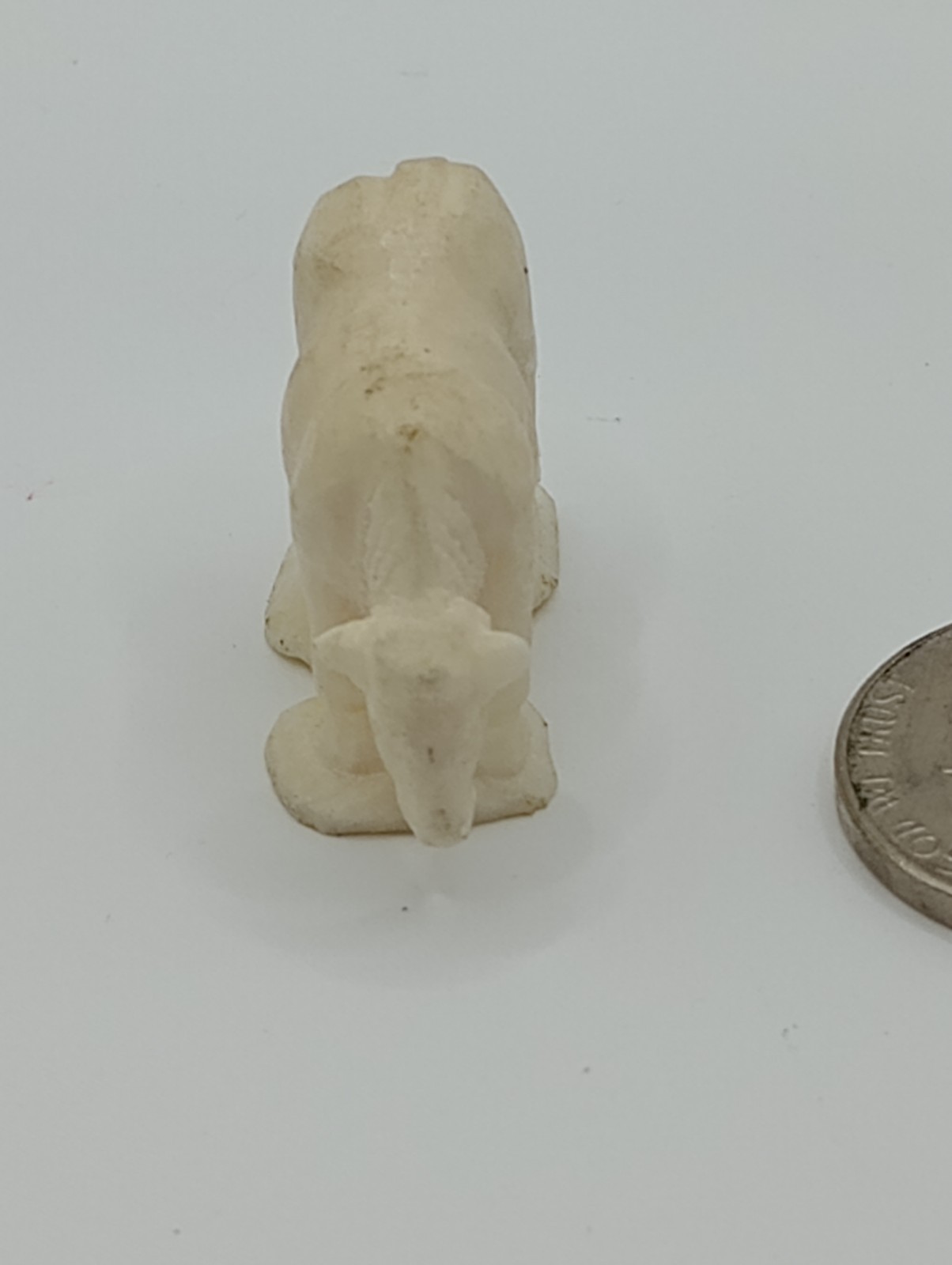 Bovine Bone Hand Carved Cow Figurine Made In USA Collector Item Farm Animal Gift