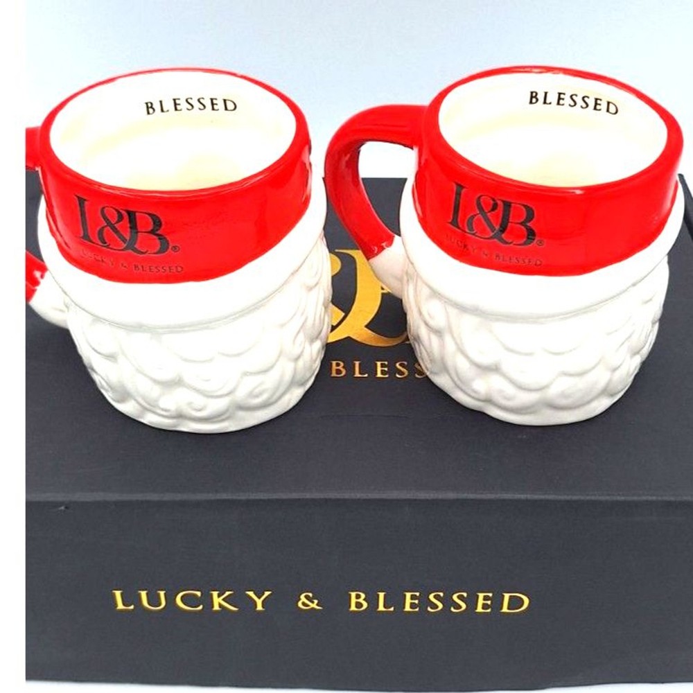 Lucky and Blessed Santa Mug Set