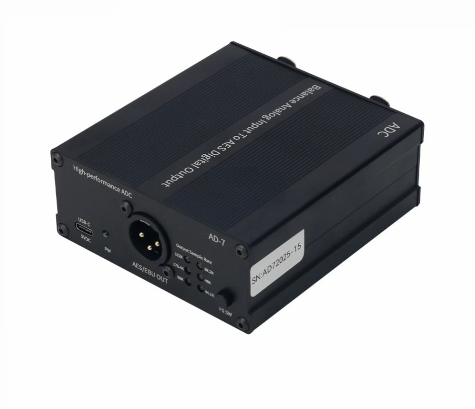 AES/EBU Analog to Digital Audio Converter Audio Encoder Balanced Stereo 24Bit