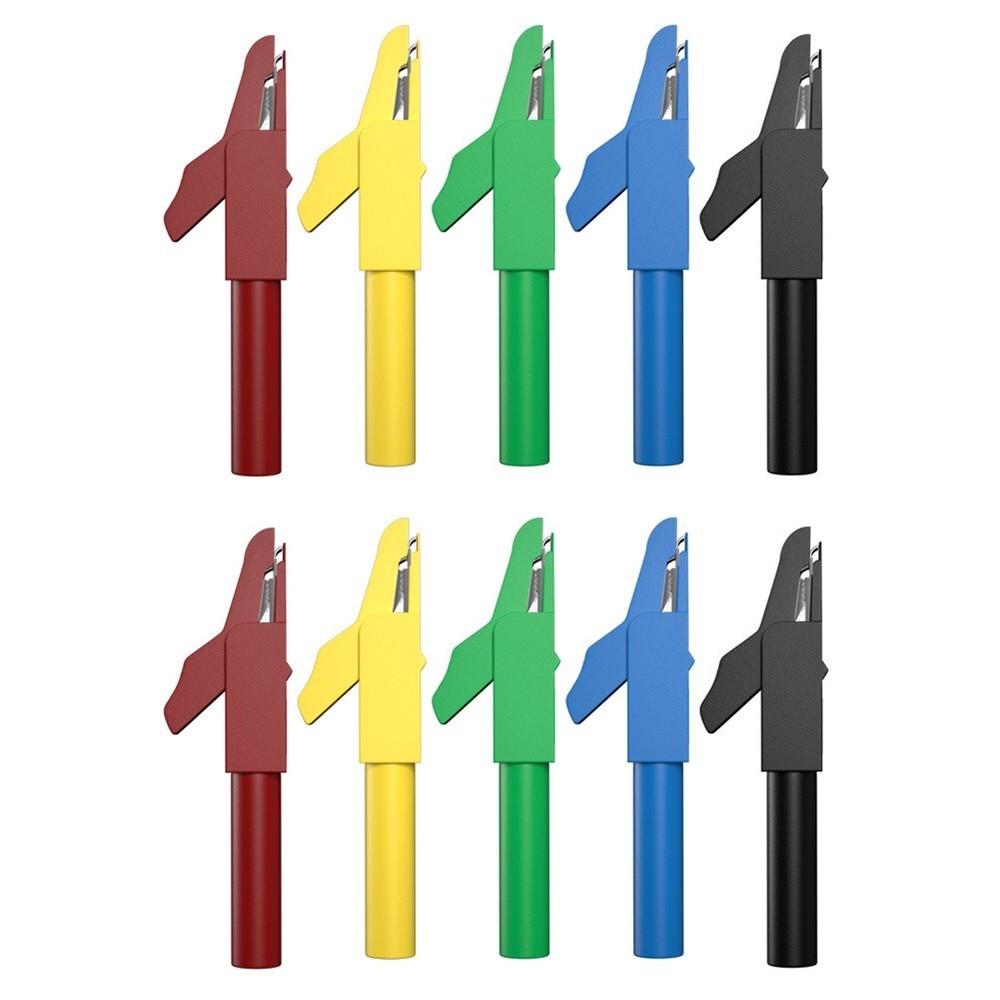 10PC High Conductivity Crocodile Clips with Insulation for Safe Electrical Use