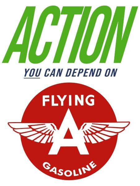 Flying A Gasoline - Action You Can Depend On New Metal Sign: 9x12" Free Shipping
