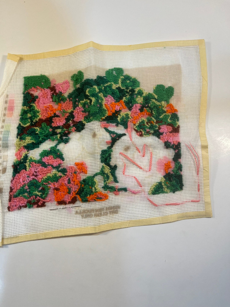 Bucilla Needlepoint Kit #33434 "Bunnies" - Started