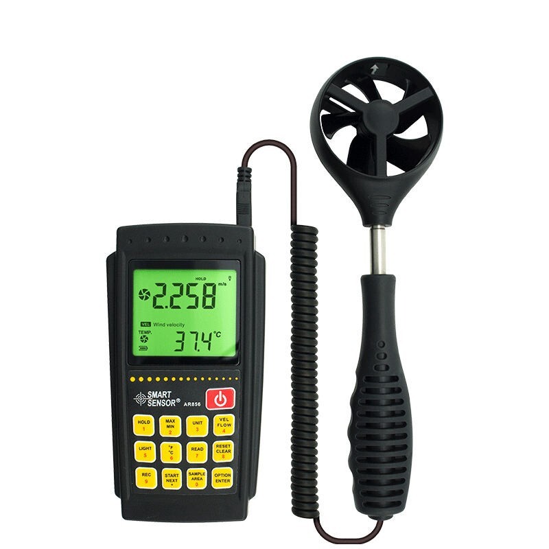 Digital Anemometer Air Flow Meter Temperature Tester Wind Speed Anemometer Mete