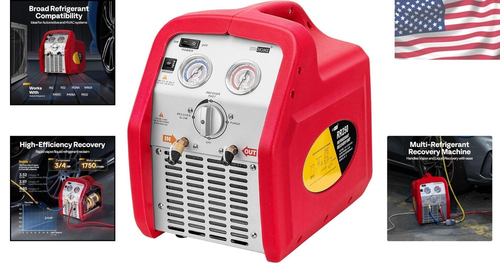 High-Performance Refrigerant Recovery Machine 110-120V - Versatile & Durable