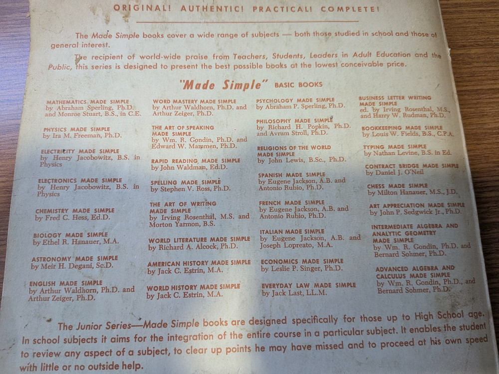 Electronics Made Simple By Henry Jacobowitz 1958 Book