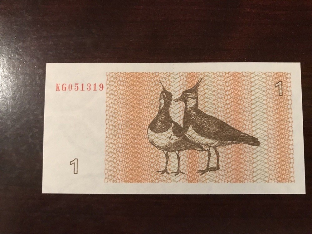 1992 Lithuania 1 Talonas Banknote; Crisp, Uncirculated