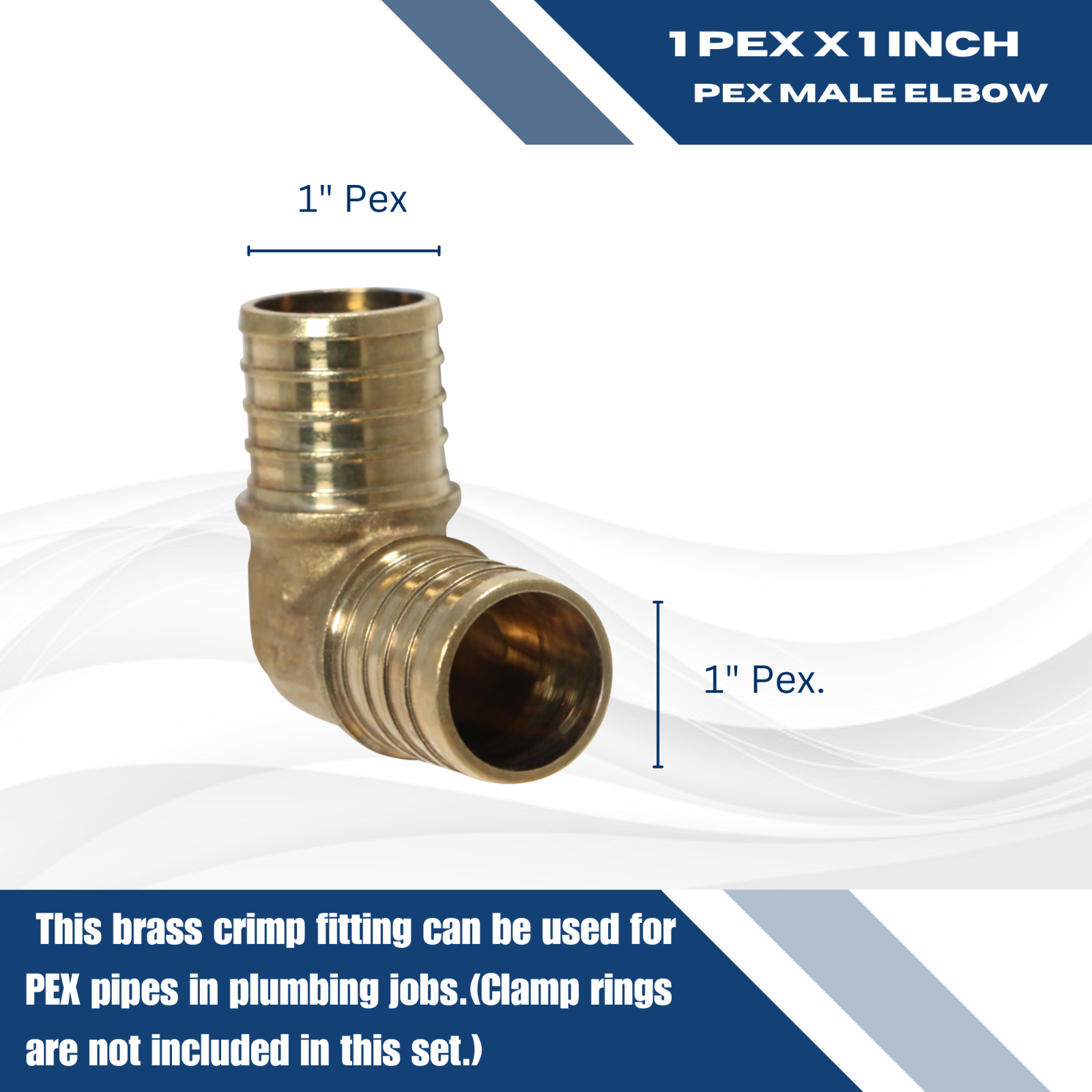 25 PIECES 1" PEX ELBOW - BRASS CRIMP FITTINGS (LEAD-FREE)