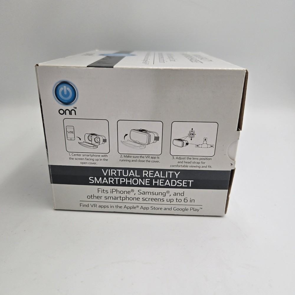 ONN Virtual Reality VR Smartphone Headset for Apple / Android Blue New Open Box