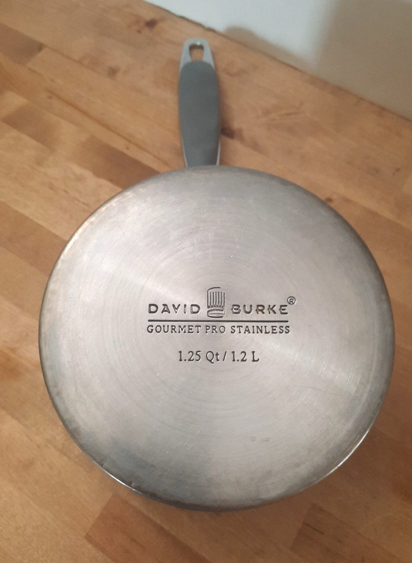 David Burke Gourmet Pro Stainless Saucepan 1.25 Qt w/Pour Spouts & Lid