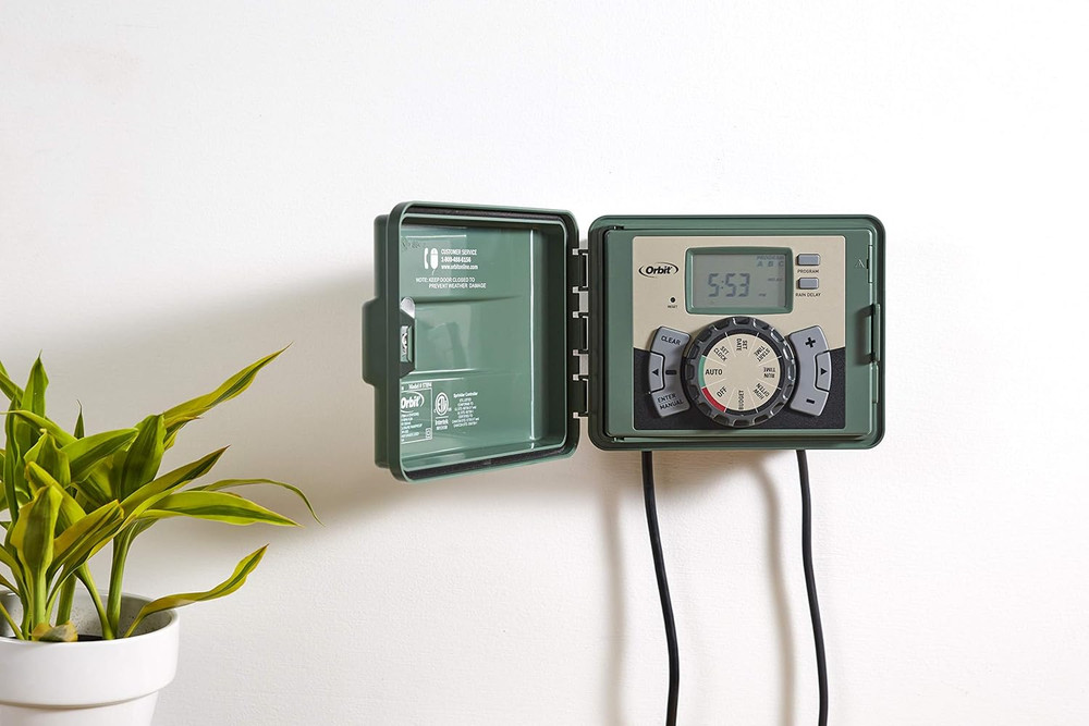 57894 4-Station Outdoor Swing Panel Sprinkler System Timer