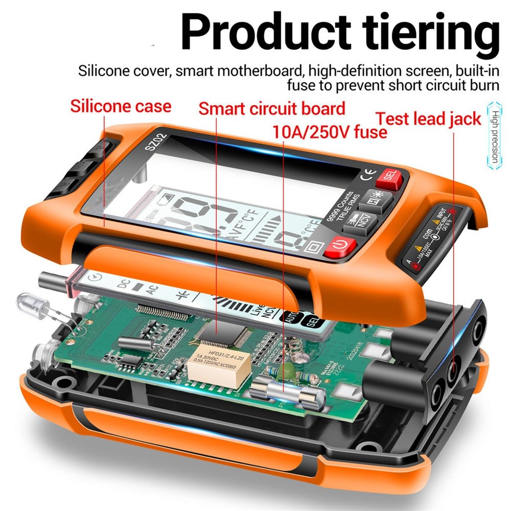 Smart Digital Multimeter 9999 Counts True RMS Auto Electrical Capacitance Meter/