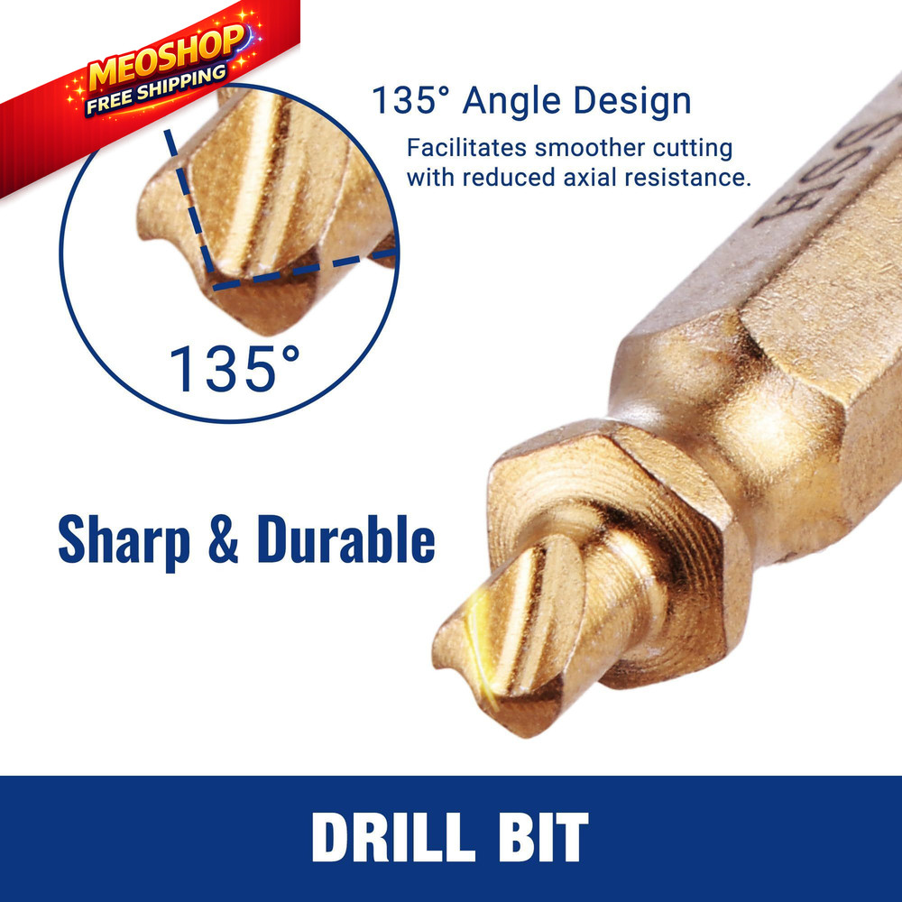 WORKPRO 6PCS Stripped Screw Extractor Set, Titanium Coated Broken Bolt...