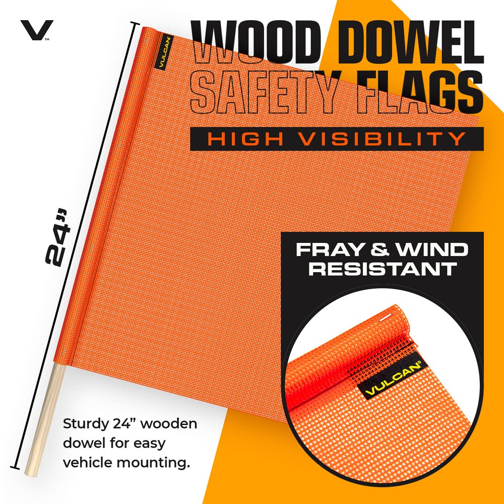 VULCAN Premium Oversize Load Flags, Reflective Banners, & Magnets Kit