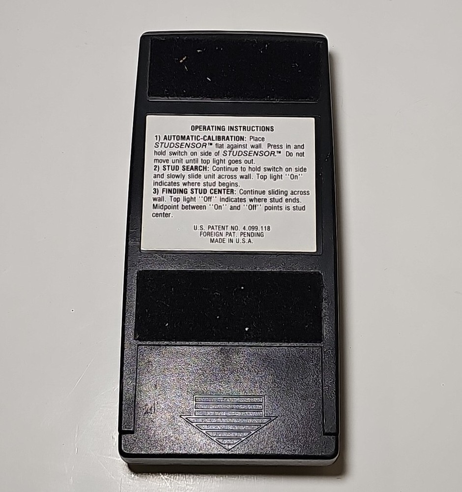 Vintage Zircon Stud Sensor Wall Stud Finder (NO BATTERIES) Tested Working