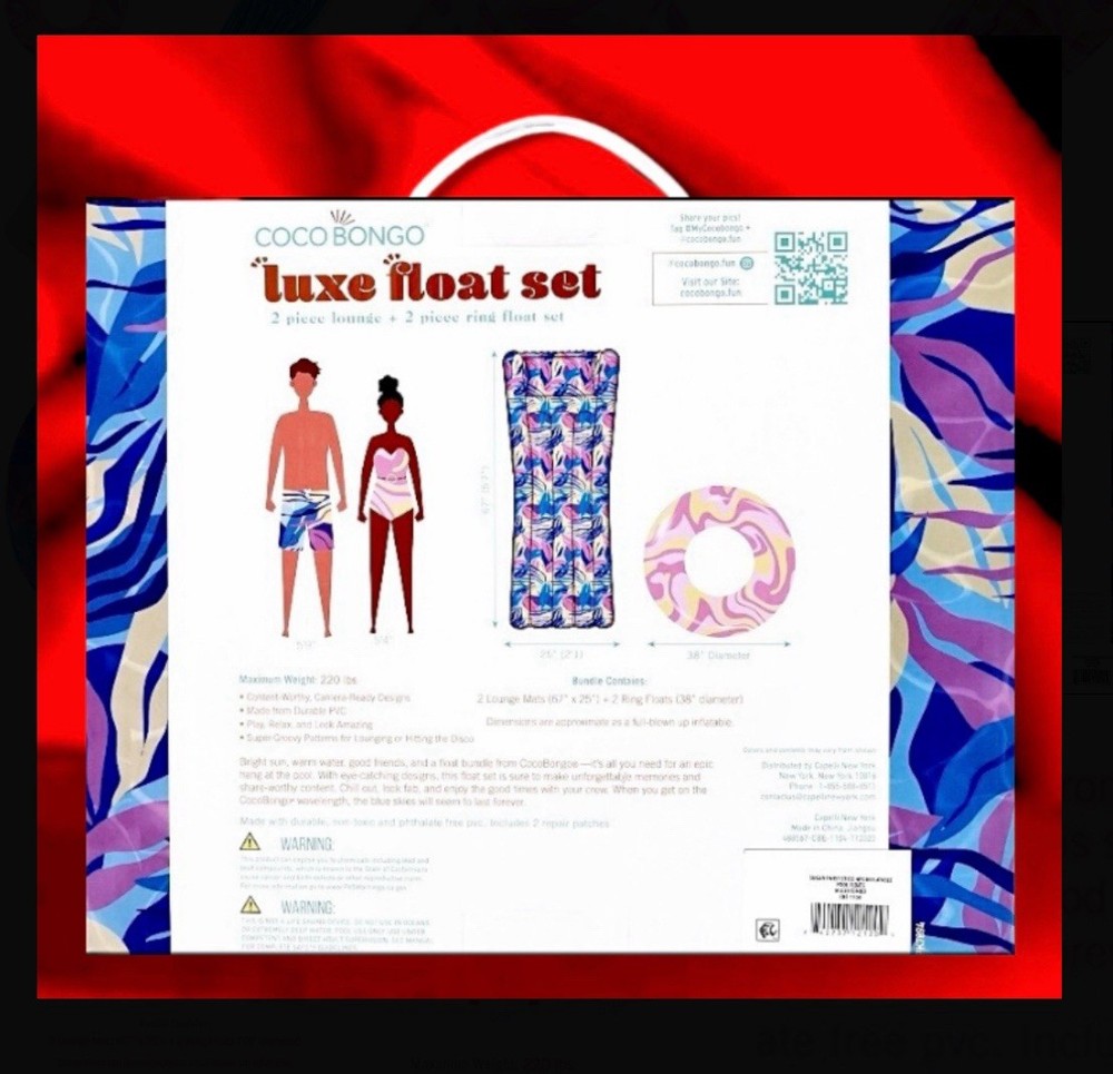 Luxe Float 4pc Combo Set (2 Lounger Float & 2 Ring Float) Coco Bongo