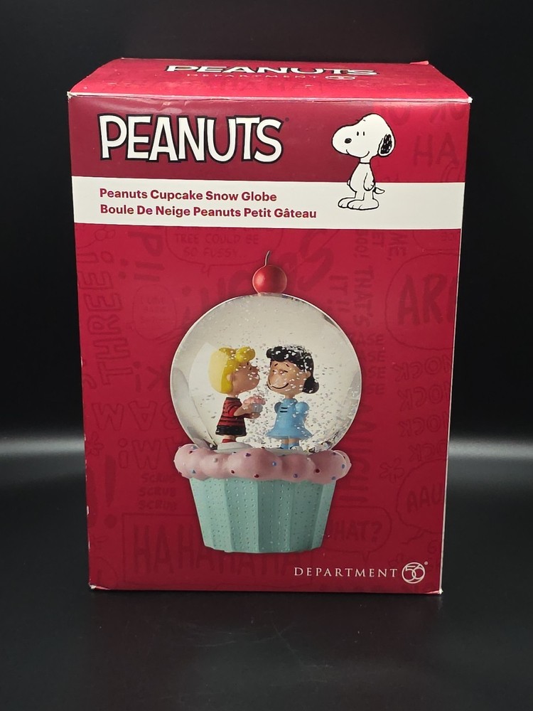 Dept 56 Peanuts Cupcake Snow Globe Schroeder And Lucy