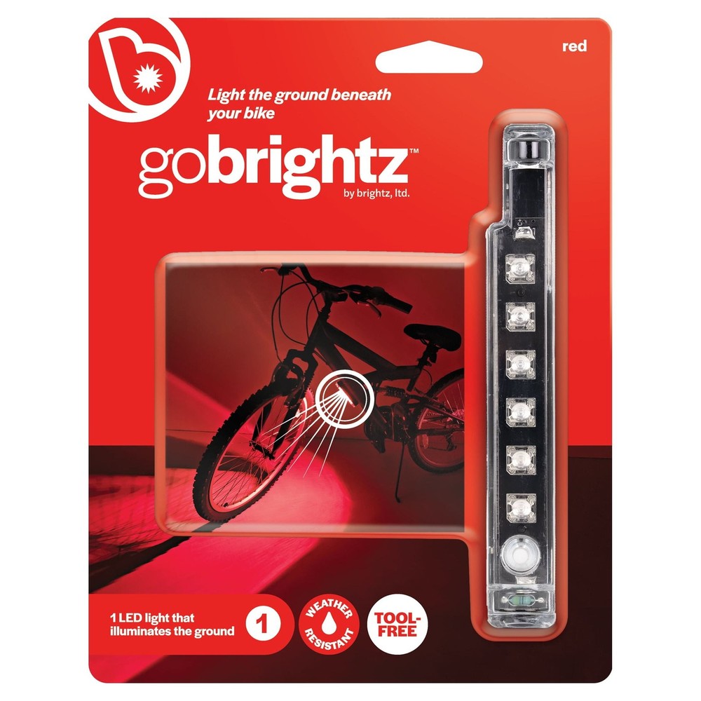 LED Bicycle Accessory Frame Light,Weather-Resistant, 1 Count, Width 0.75 in, Red