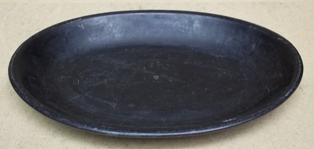 Platter 10in Oval Black Plastic