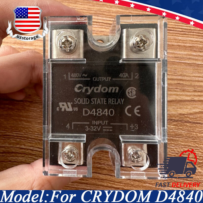 For Crydom D4840 Single-phase Solid State Relay Input 3-32VDC Output 480VAC 40A