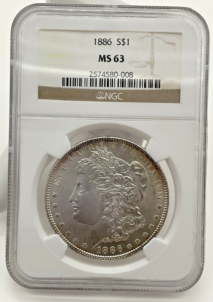 1886 Morgan Silver $1 MS63 NGC