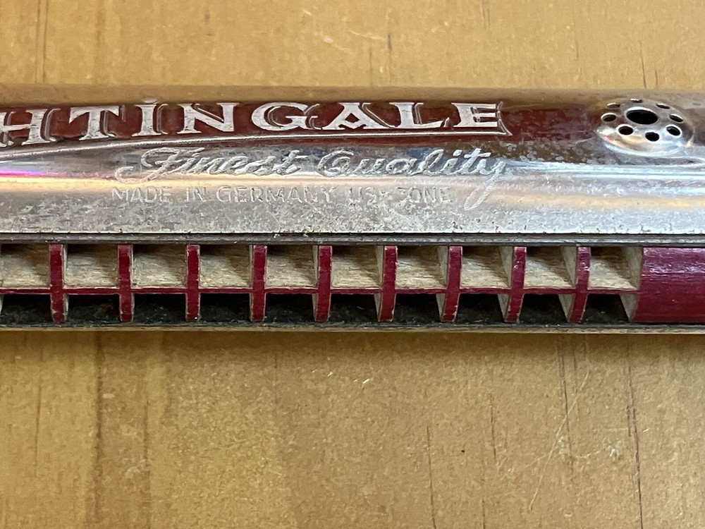 Nightingale Finest Quality Germany/US Harmonica Silver Tone