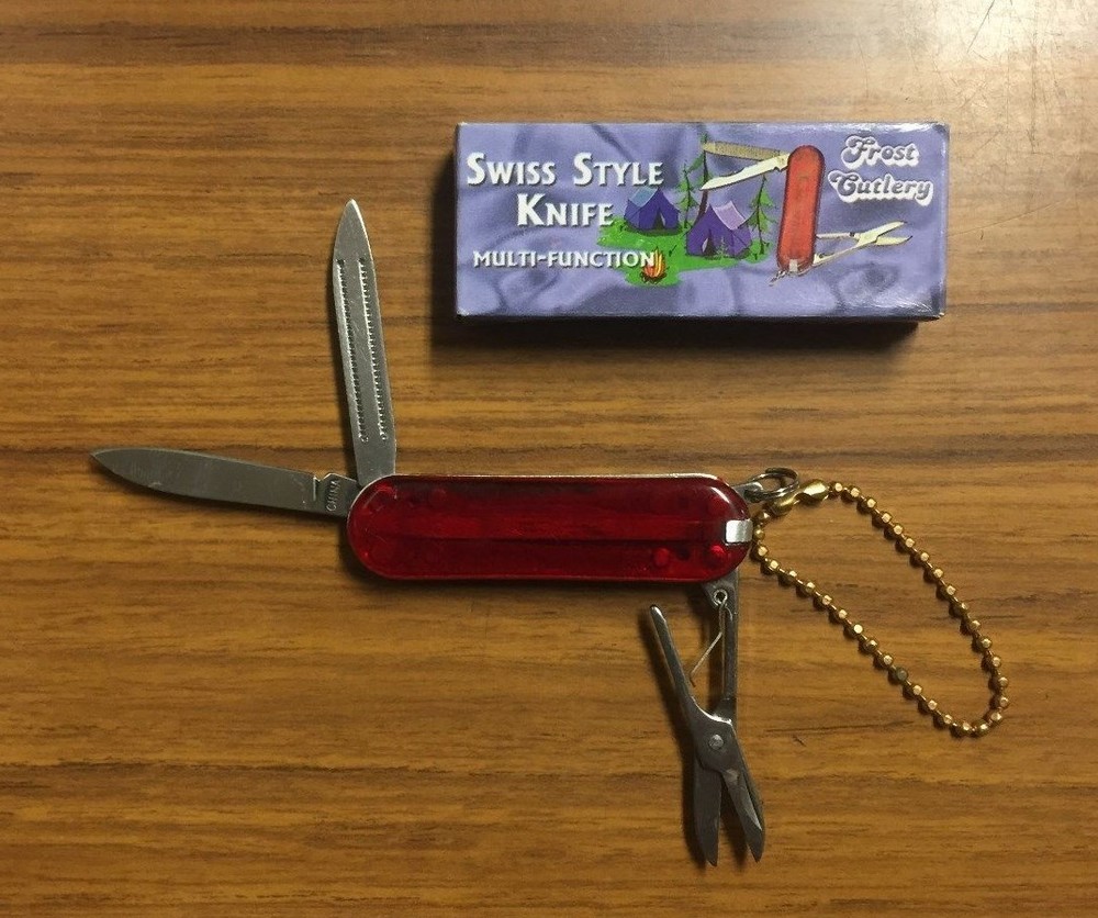 FROST CUTLERY MULTI-FUNCTION SWISS STYLE Keychain Knife  2 1/4" CLOSED